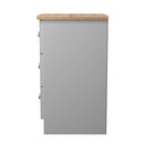 Tutbury Ready Assembled 3 Drawer Bedside Cabinet in Grey Ash & Bardolino Oak