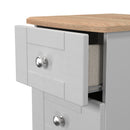 Tutbury Ready Assembled 3 Drawer Bedside Cabinet in Grey Ash & Bardolino Oak
