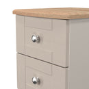Tutbury Ready Assembled 3 Drawer Bedside Cabinet in Kashmir Ash & Bardolino Oak
