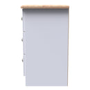 Tutbury Ready Assembled 3 Drawer Bedside Cabinet in White Ash & Bardolino Oak