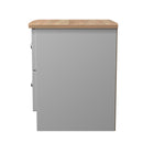 Tutbury Ready Assembled 2 Drawer Bedside Cabinet in Grey Ash & Bardolino Oak