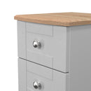 Tutbury Ready Assembled 2 Drawer Bedside Cabinet in Grey Ash & Bardolino Oak
