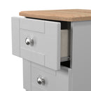 Tutbury Ready Assembled 2 Drawer Bedside Cabinet in Grey Ash & Bardolino Oak