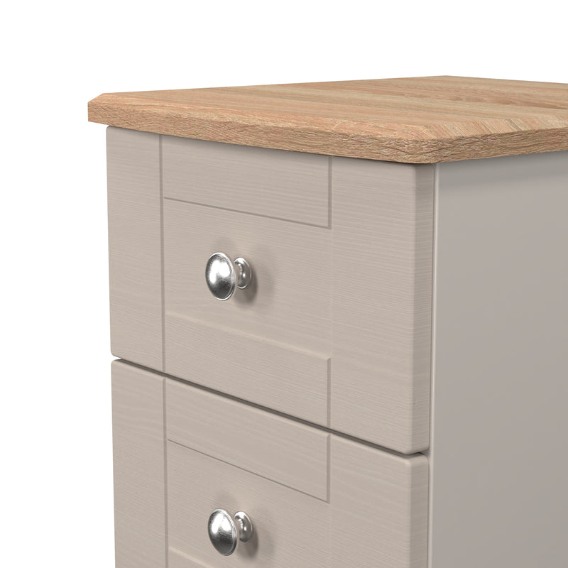 Tutbury Ready Assembled 2 Drawer Bedside Cabinet in Kashmir Ash & Bardolino Oak