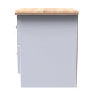 Tutbury Ready Assembled 2 Drawer Bedside Cabinet in White Ash & Bardolino Oak