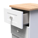 Tutbury Ready Assembled 2 Drawer Bedside Cabinet in White Ash & Bardolino Oak