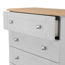 Tutbury Ready Assembled 5 Drawer Chest in Grey Ash & Bardolino Oak