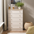 Tutbury Ready Assembled 5 Drawer Chest in Kashmir Ash & Bardolino Oak