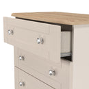 Tutbury Ready Assembled 5 Drawer Chest in Kashmir Ash & Bardolino Oak