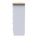 Tutbury Ready Assembled 5 Drawer Chest in White Ash & Bardolino Oak