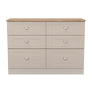 Tutbury Ready Assembled 6 Drawer Wide Chest in Kashmir Ash & Bardolino Oak