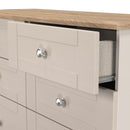 Tutbury Ready Assembled 6 Drawer Wide Chest in Kashmir Ash & Bardolino Oak