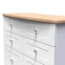 Tutbury Ready Assembled 6 Drawer Wide Chest in White Ash & Bardolino Oak
