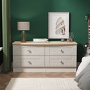 Tutbury Ready Assembled 4 Drawer Bed Box in Grey Ash & Bardolino Oak