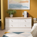 Tutbury Ready Assembled 4 Drawer Bed Box in White Ash & Bardolino Oak