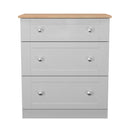 Tutbury Ready Assembled 3 Drawer Deep Chest in Grey Ash & Bardolino Oak