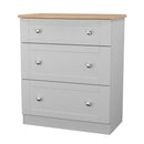 Tutbury Ready Assembled 3 Drawer Deep Chest in Grey Ash & Bardolino Oak