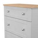 Tutbury Ready Assembled 3 Drawer Deep Chest in Grey Ash & Bardolino Oak