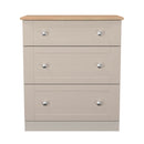 Tutbury Ready Assembled 3 Drawer Deep Chest in Kashmir Ash & Bardolino Oak