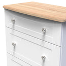 Tutbury Ready Assembled 3 Drawer Deep Chest in White Ash & Bardolino Oak