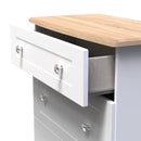 Tutbury Ready Assembled 3 Drawer Deep Chest in White Ash & Bardolino Oak