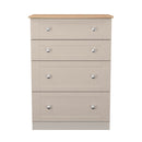 Tutbury Ready Assembled 4 Drawer Deep Chest in Kashmir Ash & Bardolino Oak