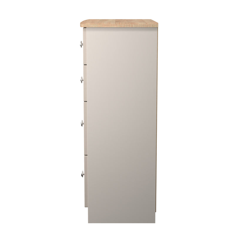 Tutbury Ready Assembled 4 Drawer Deep Chest in Kashmir Ash & Bardolino Oak