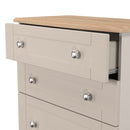 Tutbury Ready Assembled 4 Drawer Deep Chest in Kashmir Ash & Bardolino Oak