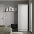 Tutbury Ready Assembled 2 Door Wardrobe in Grey Ash & Bardolino Oak