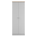 Tutbury Ready Assembled 2 Door Wardrobe in Grey Ash & Bardolino Oak