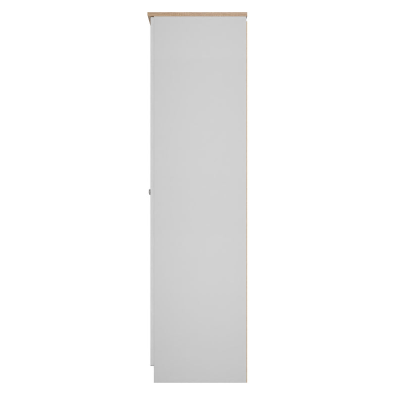 Tutbury Ready Assembled 2 Door Wardrobe in Grey Ash & Bardolino Oak