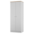 Tutbury Ready Assembled 2 Door Wardrobe in Grey Ash & Bardolino Oak