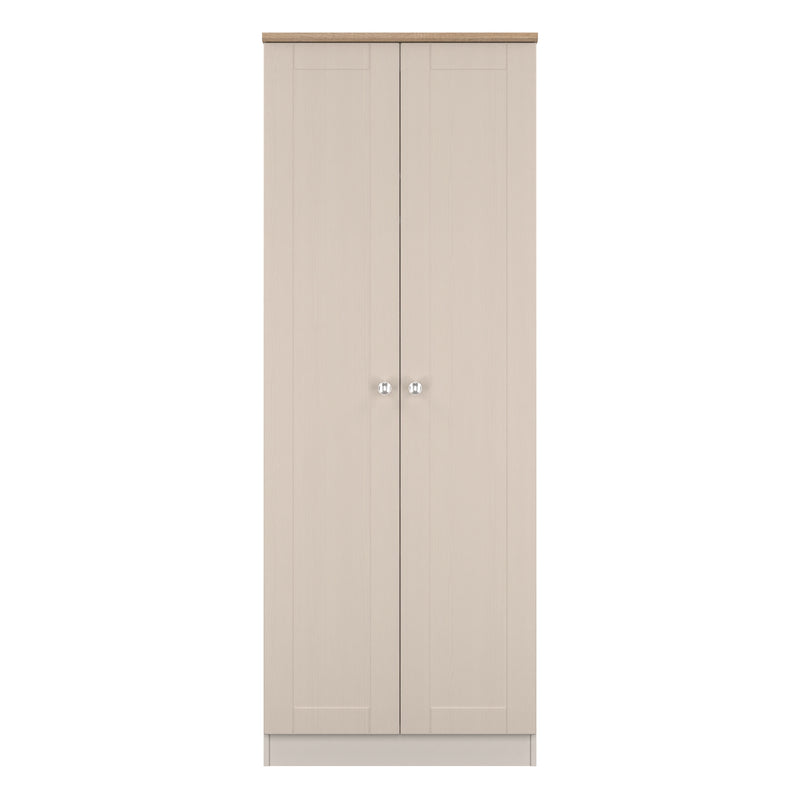 Tutbury Ready Assembled 2 Door Wardrobe in Kashmir Ash & Bardolino Oak