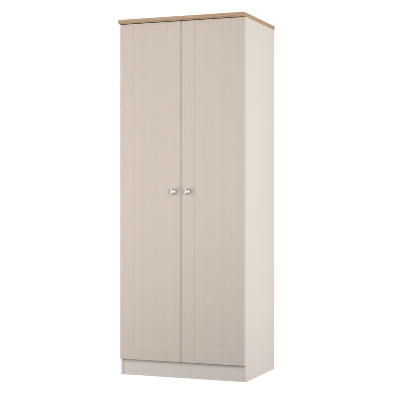 Tutbury Ready Assembled 2 Door Wardrobe in Kashmir Ash & Bardolino Oak