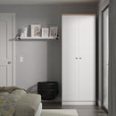 Tutbury Ready Assembled 2 Door Wardrobe in White Ash & Bardolino Oak