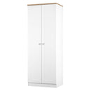 Tutbury Ready Assembled 2 Door Wardrobe in White Ash & Bardolino Oak