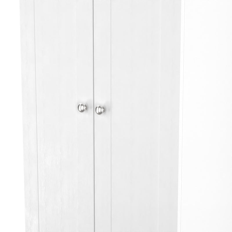 Tutbury Ready Assembled 2 Door Wardrobe in White Ash & Bardolino Oak