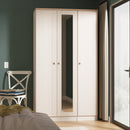 Tutbury Ready Assembled Tall Triple Mirror Wardrobe in Kashmir Ash & Bardolino Oak