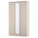 Tutbury Ready Assembled Tall Triple Mirror Wardrobe in Kashmir Ash & Bardolino Oak