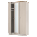 Tutbury Ready Assembled Tall Triple Mirror Wardrobe in Kashmir Ash & Bardolino Oak