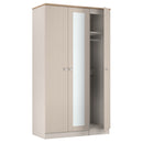 Tutbury Ready Assembled Tall Triple Mirror Wardrobe in Kashmir Ash & Bardolino Oak