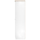 Tutbury Ready Assembled Tall Triple Mirror Wardrobe in White Ash & Bardolino Oak