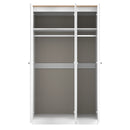 Tutbury Ready Assembled Tall Triple Mirror Wardrobe in White Ash & Bardolino Oak