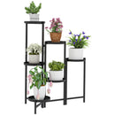 Outsunny 3 Tier Foldable Corner Plant Stand for Indoor Outdoor, Black