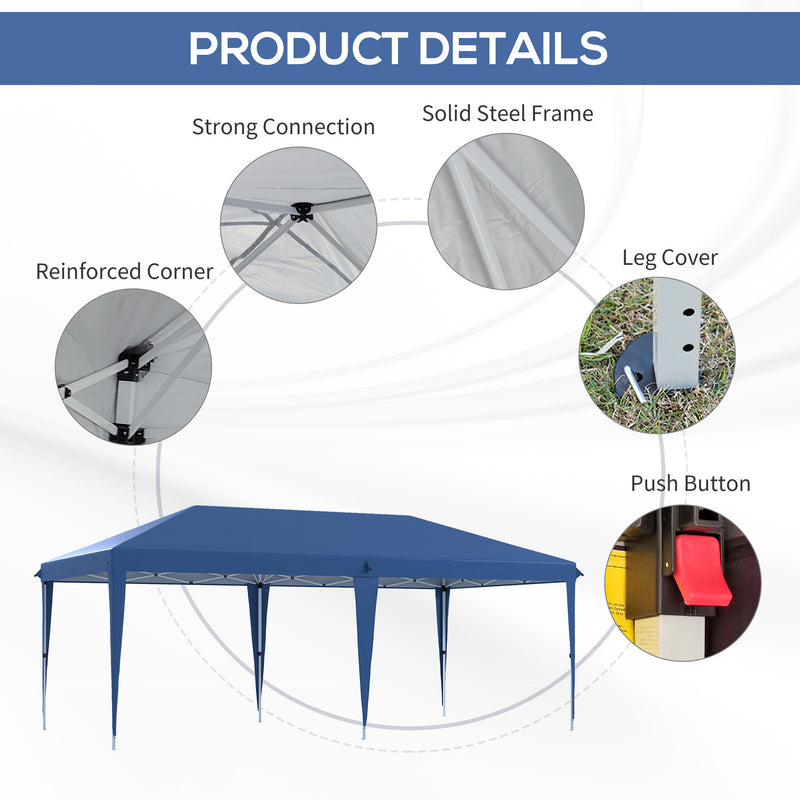 Outsunny 6 X 3(m) Pop Up Gazebo Patio Party Event Heavy Duty Canopy