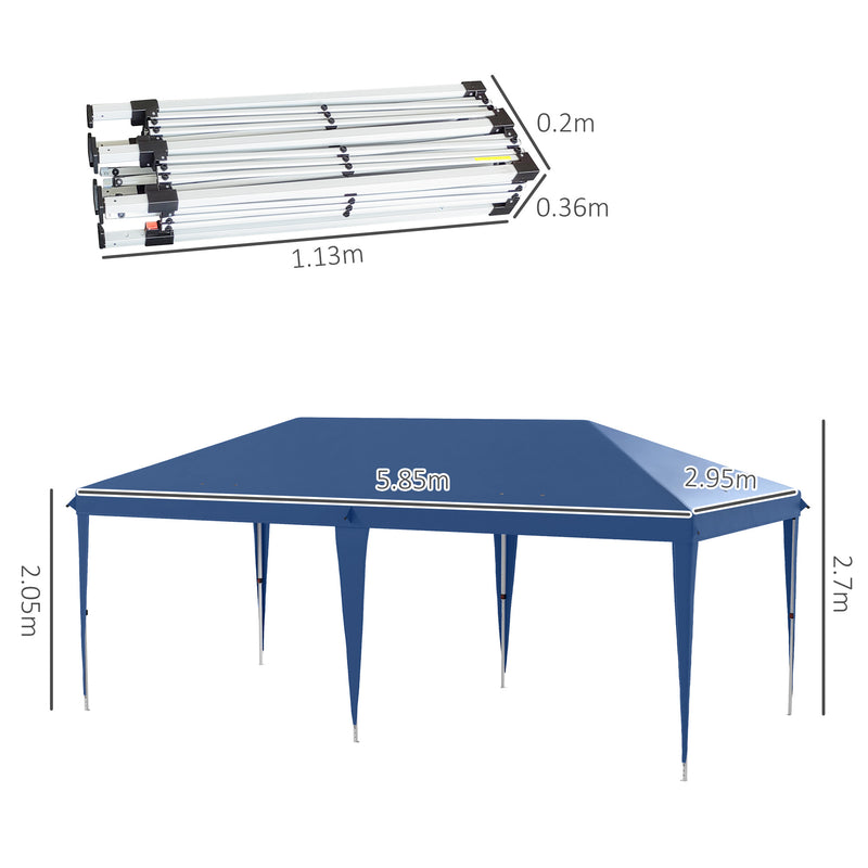 Outsunny 6 X 3(m) Pop Up Gazebo Patio Party Event Heavy Duty Canopy