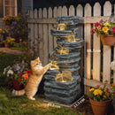 Outsunny Outdoor Fountain, Resin Freestanding Garden Fountain, Grey