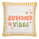Fusion Summer Vibes Slogan Filled Cushion in Multi