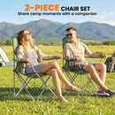 Outsunny Camping Chair Set of 2 Portable Folding Green