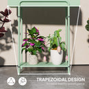 Outsunny 2 Tier Plant Stand, Metal Plant Rack with Drain Holes, Green